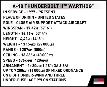A-10 Thunderbolt II Warthog Attack Aircraft
