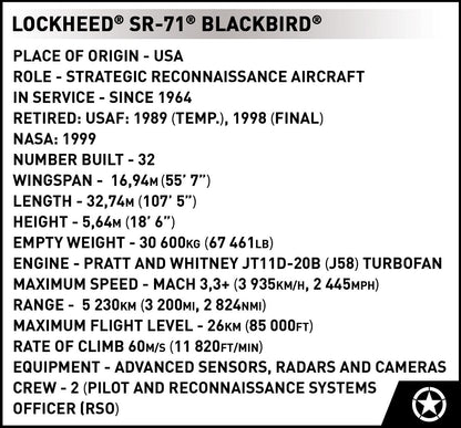 Armed Forces Lockheed® SR-71® Blackbird® Executive Edition